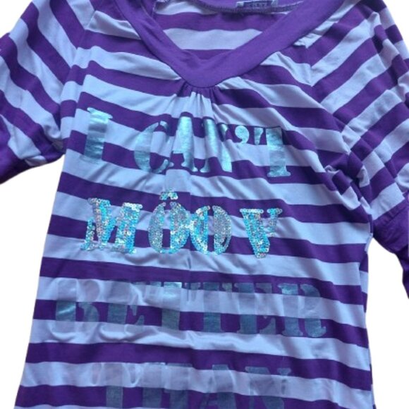 Striped Layered Look Long Sleeve Top Jr Medium - Picture 2 of 2